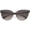 Black / Lavender, variant on Retro Cat Eye Sunglasses Perforated Metal Oval Neutral Color Flat Lens 54mm (Gold / Amber)