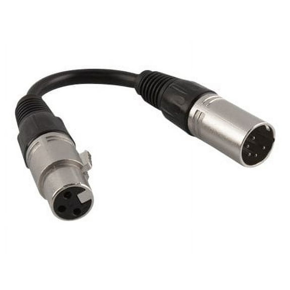 CHAUVET DJ 6" 3-Pin Female to 5-Pin Male DMX Cable, 24 AWG