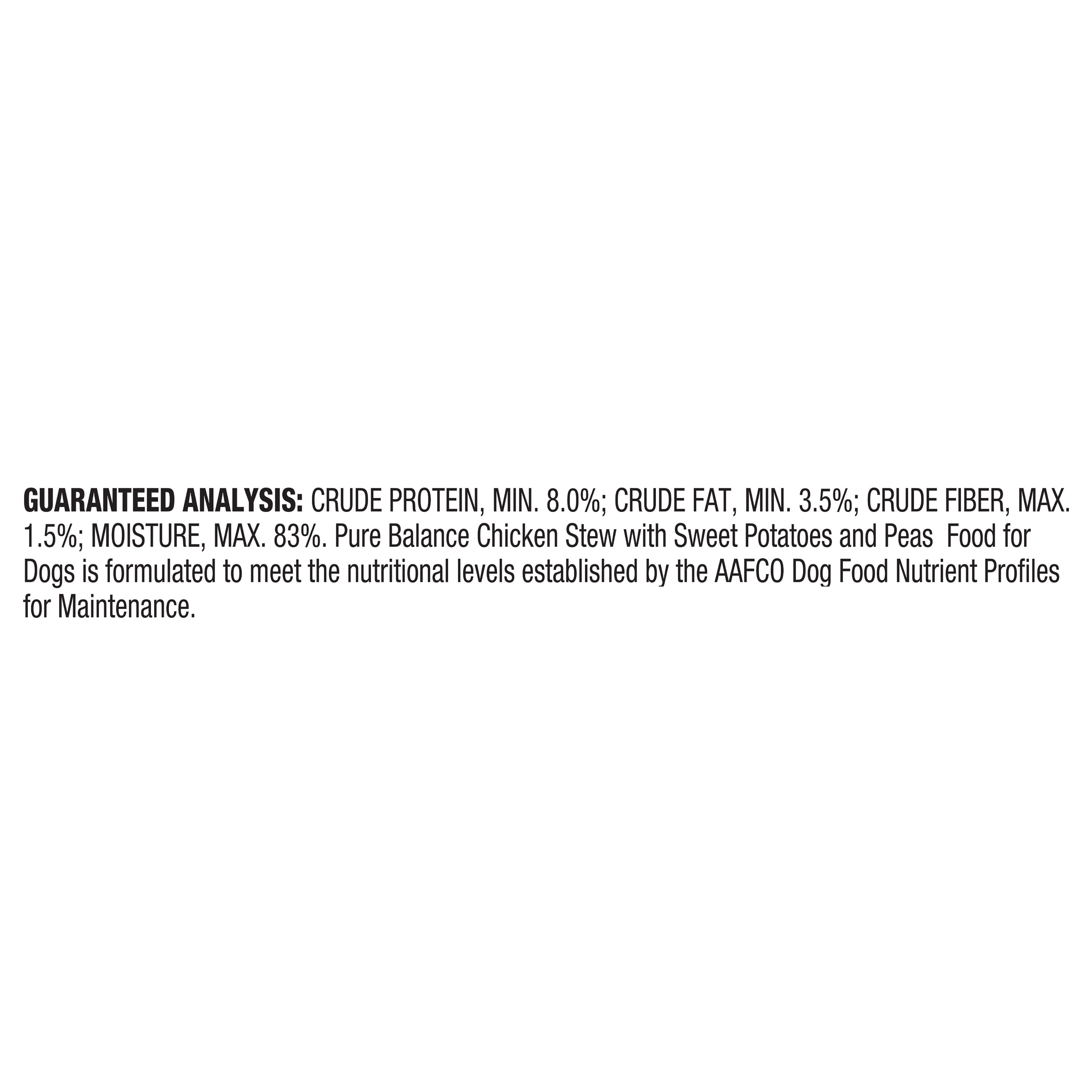 Pure Balance Chicken Stew with Sweet Potatoes & Peas, Grain-Free Wet Dog Food, 3.5 oz Tray