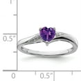 thumbnail image 2 of 925 Sterling Silver Rhodium Plated Amethyst Diamond Ring Size 6, 2 of 6