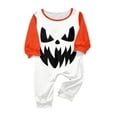 thumbnail image 2 of Halloween Pajamas, Halloween Matching Family Pajamas White Halloween Pumpkin Print Long Sleeve Two Piece Pj Set Festive Sleepwear Nightwear Loungewear Holiday Family Photos, 2 of 4