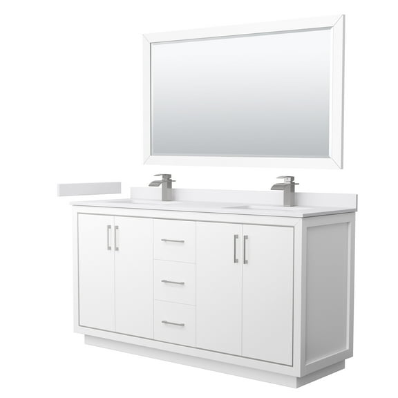 Wyndham Collection Wcf1111-66D-Vca-M58 Icon 66" Free Standing Double Basin Vanity Set -