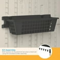 thumbnail image 5 of Suncast 25" x 7.25" Shelf Basket Accessory for Outdoor Shed, Black (2-Pack), 5 of 9