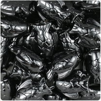 BeadTin Black Opaque 24mm Fish Pony Beads (24pcs)