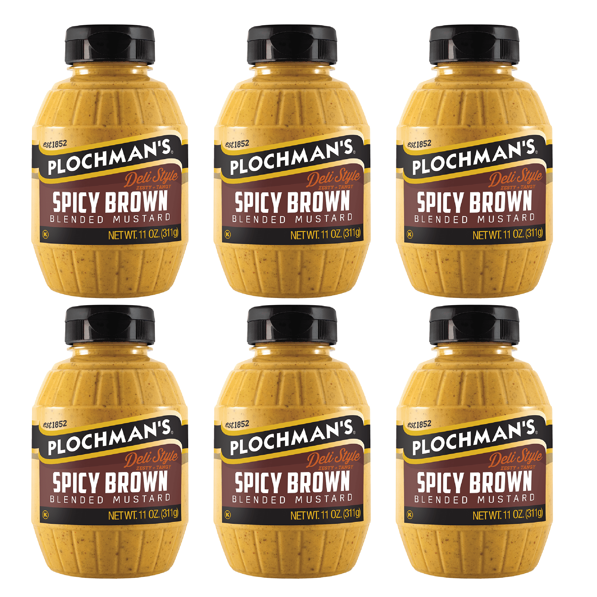 Plochman's Spicy Brown Blended Mustard, Deli Style Zesty Tangy Flavor
