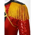 thumbnail image 5 of Sholeno Kids Girls Magician Circus Dress Up Sequin Tassel Long Sleeve Tutu Dress Leotard Halloween Red 14, 5 of 7