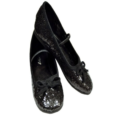 

FLAT BALLET GLITTR CH BK LARGE