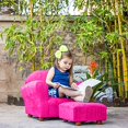 thumbnail image 2 of KEET Chaise Ronde pour Enfant avec Ottoman en Microsuède, Rose, Âges 2-5 Ans, 2 of 4