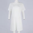 thumbnail image 4 of Robe d'Été pour Femmes Ample Plage Vacances Décontractée Col Rond Manches Courtes Robe Chemise avec Poche, 4 of 4