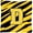 Black Gold, variant on Letter D Initial Tiger Stripe - Black Gold Fabric Decorative Pillow