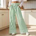 thumbnail image 4 of Sunnin Striped Drawstring Waist Pants with Pockets Straight Leg Relaxed Fit Casual Wear, 4 of 7