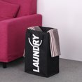 thumbnail image 4 of Bolsa plegable para ropa sucia de tela Oxford, práctica y ecológica, disponible en negro o gris, ideal para organización., 4 of 6
