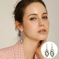 thumbnail image 2 of Dengmore Earrings Rhombus Earrings With Diamonds,Geometric Crystal Earrings, 2 of 8