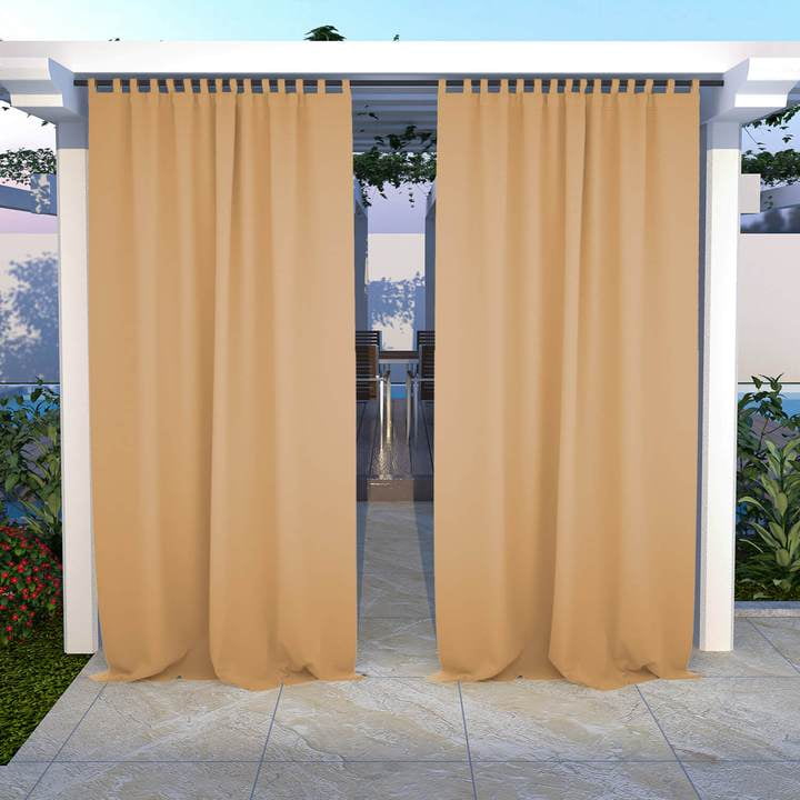 SNOWCITY Outdoor Curtains Waterproof Top Tab Gazebo blackout Curtain