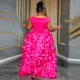 thumbnail image 5 of CM.YAYA Plus Size Women Short Sleeve Slash Neck Big Swing Loose Smock Maxi Dress 2024 Fall Party Evening Long Dresses, 5 of 5