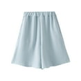 thumbnail image 2 of MKOSPLRT Cotton Linen Kids Shorts 2-10 Years Elastic Waist Bermuda Shorts Solid Lounge Wide Leg Shorts Lightweight Summer Shorts, 2 of 6