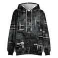 thumbnail image 4 of Men's Oversized Graffiti Print Hooded Sweatshirt, Long Sleeve Loose Fit Casual Pullover Fleece Hoodie for Streetwear,Black,2XL, 4 of 5