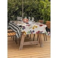 thumbnail image 3 of Outdoor Tablecloth with Umbrella Hole for Patio/Picnic/Party/Camping, Farmhouse Rooster Waterproof Table Cloth Rectangle Table Cover Washable, Vintage Watercolor Flowers Black Plaid (60"x 84"), 3 of 8