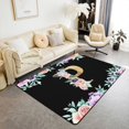 thumbnail image 1 of Erosebridal Monogrammed P Rugs For Bedroom 6'6" x 4'11", Initial Letter Living Room Carpet, Romantic Rose Bedroom Rugs, Living Room Rug Decor, Non Slip, 1 of 5