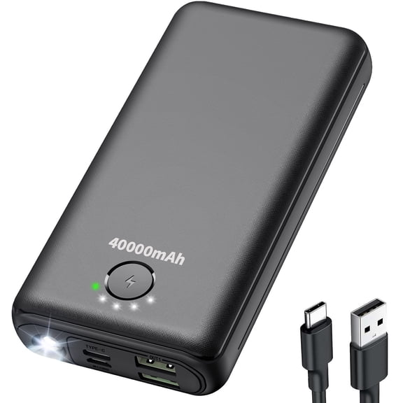 morfec 40000mAh Power Bank 22.5W Fast Charging, Portable Charger for LED Indicator, Travel Essential Battery Pack for iPhone Samsung, Camping