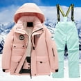 thumbnail image 2 of Children Ski Suit Multi Pocket Jacket And Pants Winter Windbroof Snowboarding Winter Warm Snow Suits Unisex Child Streetwear, 2 of 4