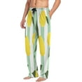 thumbnail image 4 of Lemon Stripes Leaves Men's Pajama Pants Lightweight Sleepwear Bottom Lounge Pants, 4 of 6