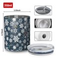 thumbnail image 4 of 12oz Coffee Tumblers Dark Blue Christmas Snowflake Pattern Stainless Steel Vacuum Insulated Travel Tumbler Coffee Cups Mug with Lid and Straw with Cleaning Brush for Cold & Hot Drinks, 4 of 5