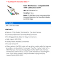 thumbnail image 2 of Radio Wire Harness - Compatible with 1999 - 2003 ES300 2000 2001 2002, 2 of 2