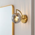 thumbnail image 2 of SAFAVIEH Psylla LED Smoke Grey Glass Wall Sconce with Grey Shade, Set of 2, 2 of 8
