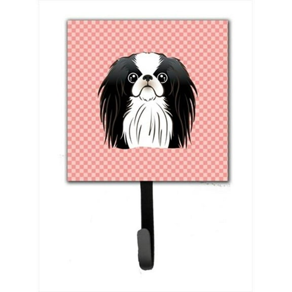 Checkerboard Pink Japanese Chin Leash Or Key Holder, 4.25 W x 7 H In.