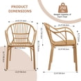 thumbnail image 5 of Avaloomia Home Outdoor Dining Chairs Set of 4, All Weather Stackable Plastic Patio Chairs with Armrest & Anti-Slip for Garden Porch Deck Kitchen No Assembly, Light Beige ﻿, 5 of 7