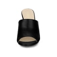thumbnail image 6 of BLISSFUL STEP Women's Slip on Block Heel Slide Sandals Mules Black 9.5, 6 of 8