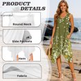 thumbnail image 3 of HELLHERO Vintage Wild Floral Print Sleeveless Sundress, Round Neck Summer Dress Side Pockets Irregular Hem Sleeveless Dress for Holiday Vacation, 3 of 8
