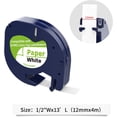 thumbnail image 3 of WWS-3 Recharges d'Étiquettes en Papier de Remplacement pour Dymo Letratag 91200 Ruban en Papier Blanc 1/2 X 13, Compatible avec Recharges de Créateur d'Étiquettes Dymo, Fonctionne pour Letra Tag LT100H LT100T QX50, 3 of 4