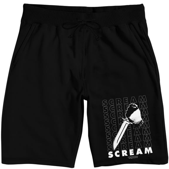 Scream 5 Repeat Logo on Black Adult Lounge Short-Medium