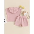 thumbnail image 4 of Bagilaanoe 2pcs Toddler Baby Boy Girl Shorts Set Short Sleeve Hooded  Tops + Shorts 6M 12M 18M 24M 3T 4T Kids Casual Summer Clothes, 4 of 7