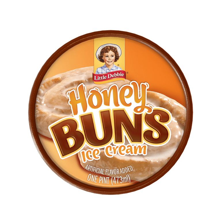 Little Debbie Honey Buns Ice Cream, Honey Bun Ice Cream with Sweet  Cinnamon, Pint