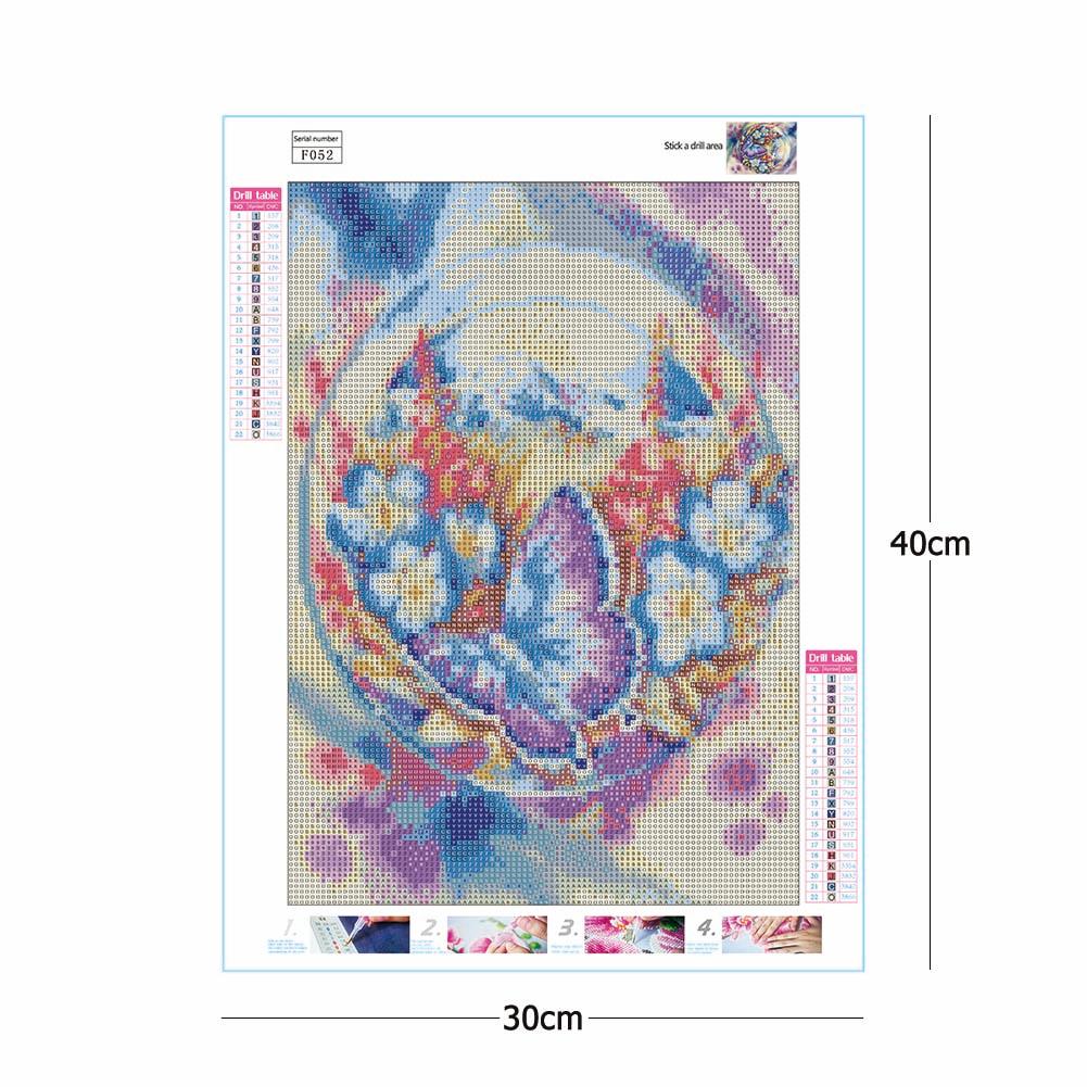 Alloet 5D DIY Full Drill Square Diamond Painting Flower Butterfly Cross  Stitch Kit 