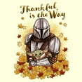 thumbnail image 2 of Men's Star Wars: The Mandalorian Grogu and Din Djarin Thankful is the Way Graphic Tee Beige X Large, 2 of 4