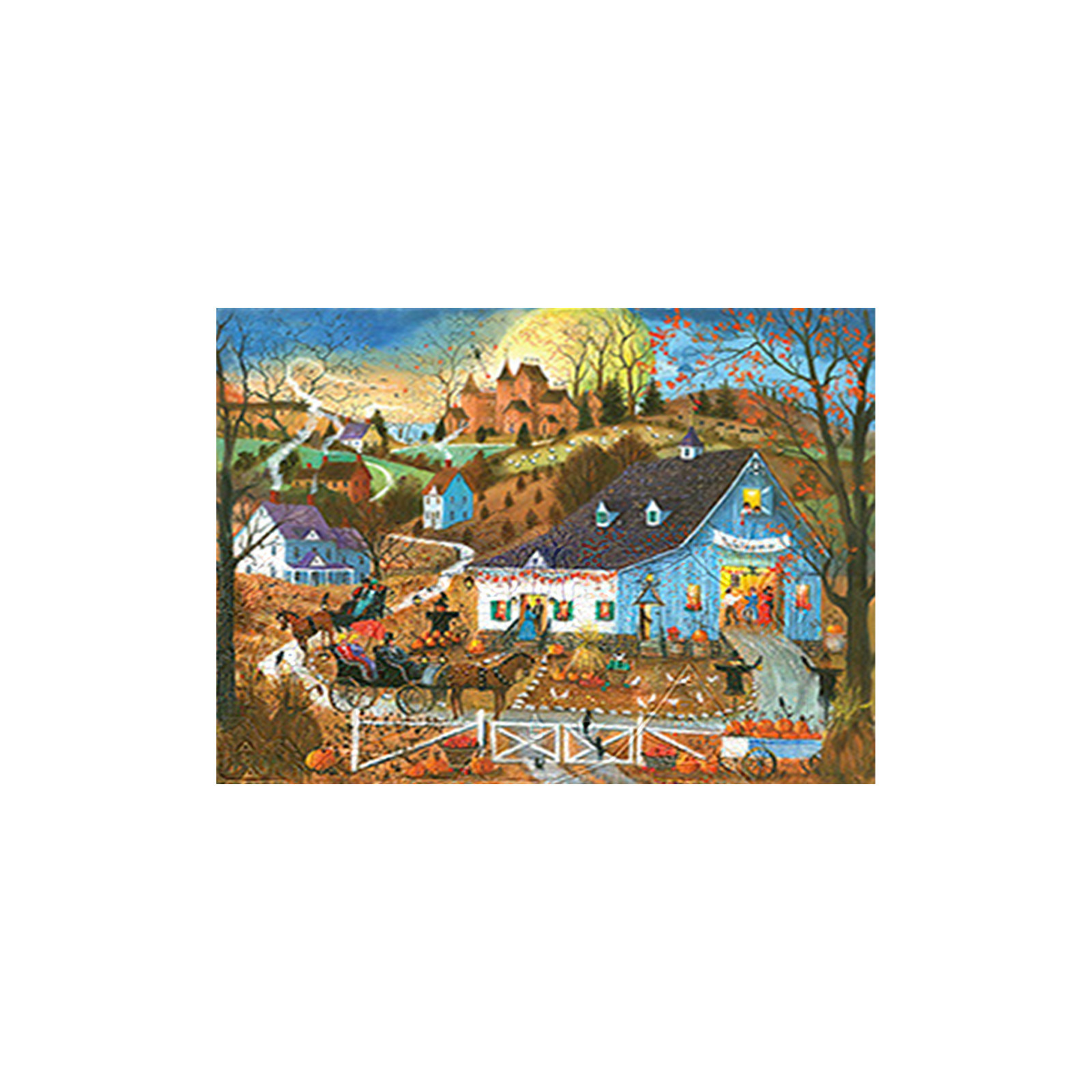 29.53 x 19.69 Pumpkin Witch Ghost House Cute Cartoon Puzzle Educational Games HD Printing A 1000 Pieces Halloween Puzzles for Adults Kids Ideal for Relax Meditation