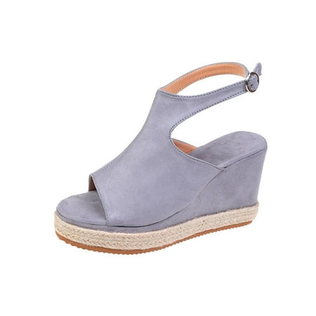 

Hvyesh Women Platform Wedge Sandals Round Peep Open Toe Lace-up Ankle Strap Slingback Two-Piece Chunky Block High Heel Dress Shoes Pumps Party Patent
