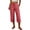 Red -BQ18, variant on Dwellite Womens Wide Leg Cargo Pants Summer Hiking Capris Lightweight Ladies Casual Pant Travel with Pockets Light Brown M