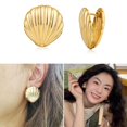 thumbnail image 4 of Osdhezcn Small Shells Shaped Metal Earring Sweet Cool Studs Earring Cartilage Jewelry, 4 of 17
