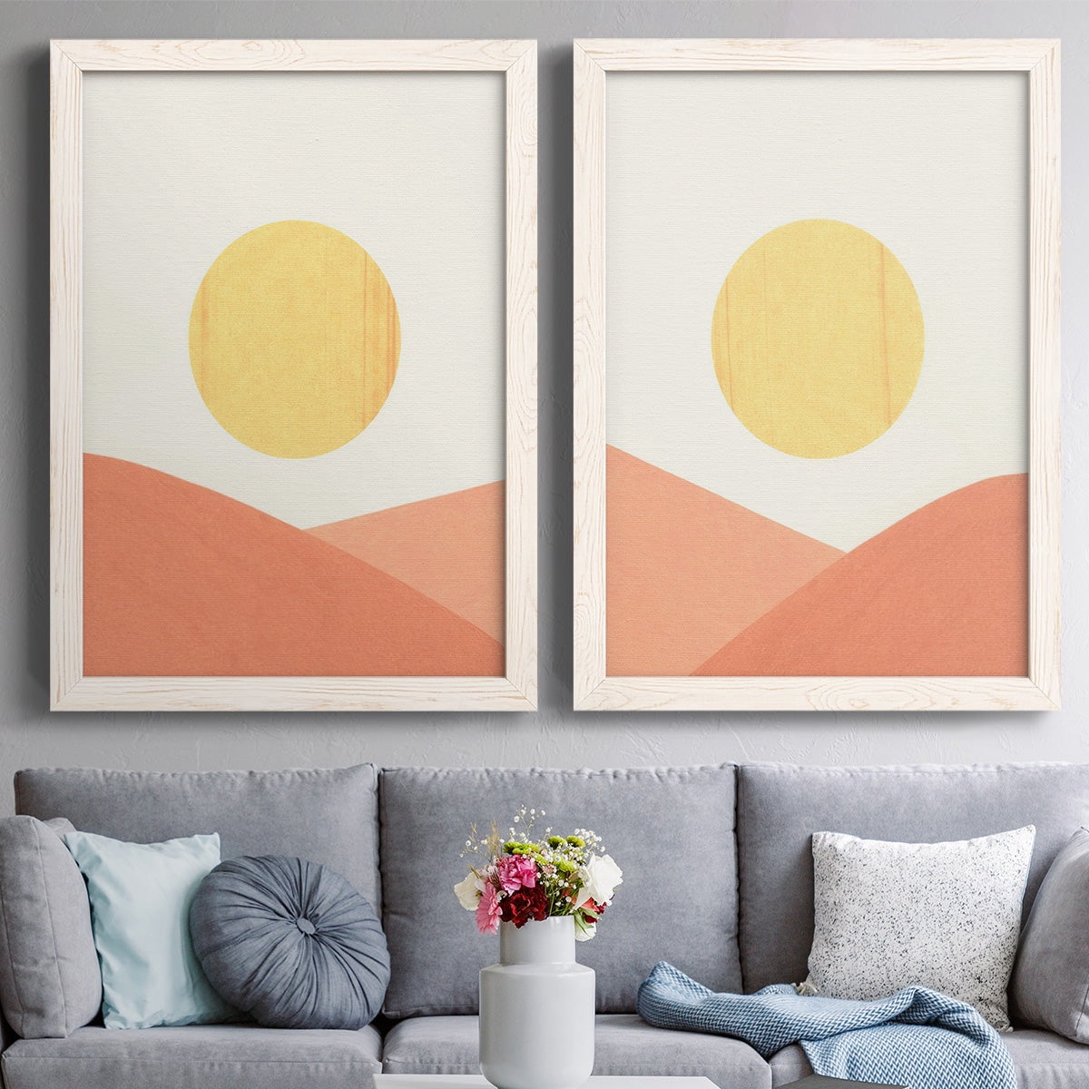 Simple Boho Sun I - Premium Framed Canvas 2 Piece Set - Ready to Hang