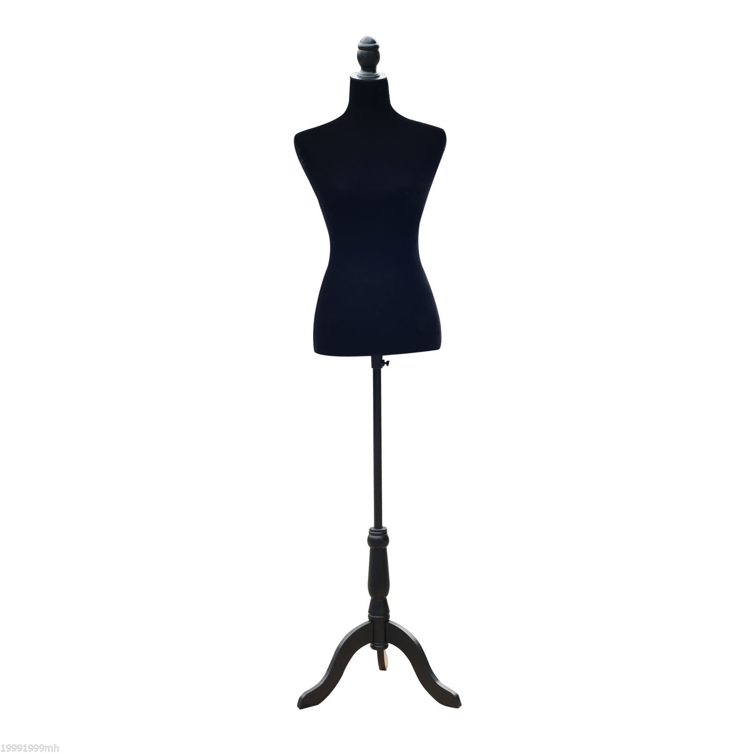 Black with Tall adjustable Mannequin Stand 10 Square Base Female Plus Size 
