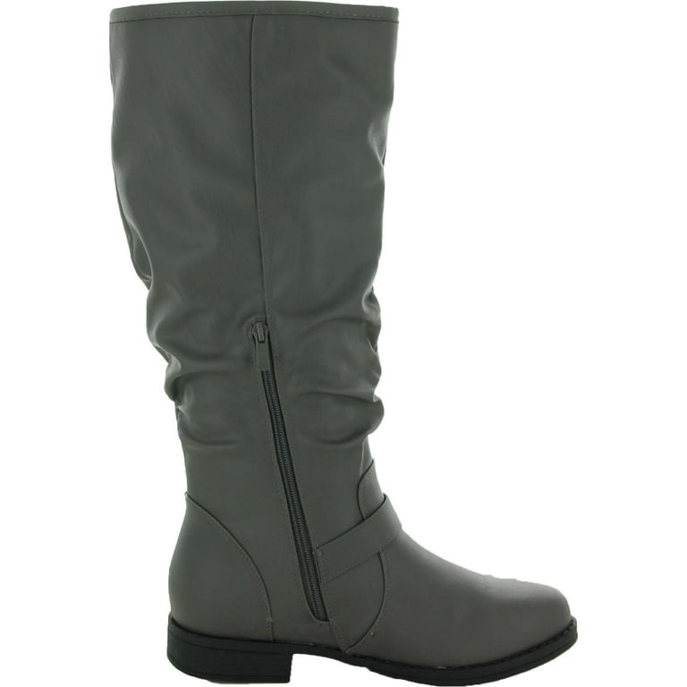 Journee Collection Womens Stormy Wide Calf Stacked Heel Riding
