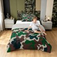 thumbnail image 3 of Manfei Farmhouse Camouflage Twin Comforter Sets, Contemporary Art Camo Bedding Set, Forest Green, Gray Reversible, 2-Piece, 1 Comforter and 1 Pillowcase, 3 of 7