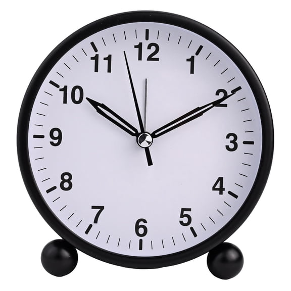 Creative Circular Metal Clock Bedside Table Clock Bedroom Black Alarm Clock Zeraneb