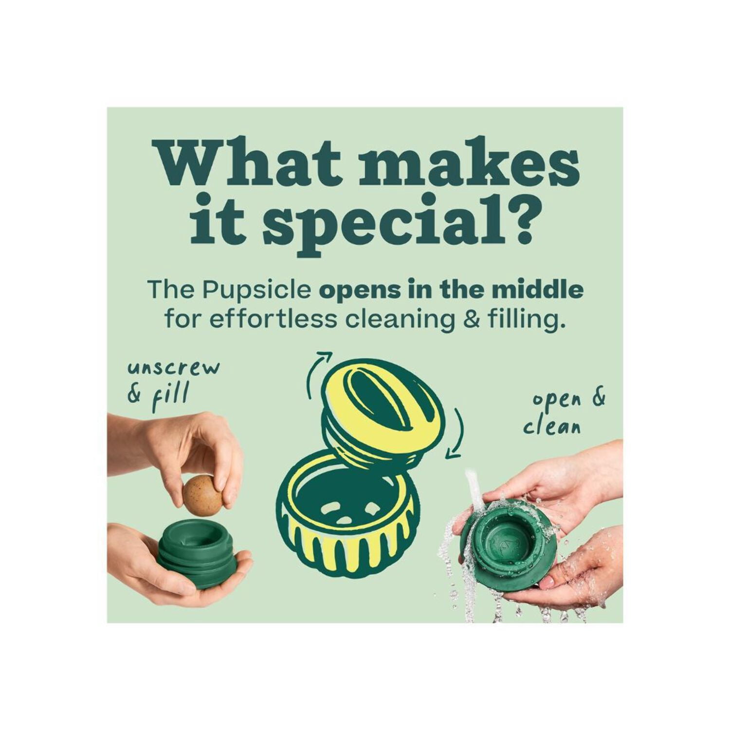 Woof The Pupsicle Treat Dispensing Dog Toy, Forest Green, X-Large