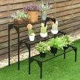 thumbnail image 2 of Costway 3 Tier Shelf Flower Plant Display Stand Rack Large Modern Black Metal Heavy Duty, 2 of 7